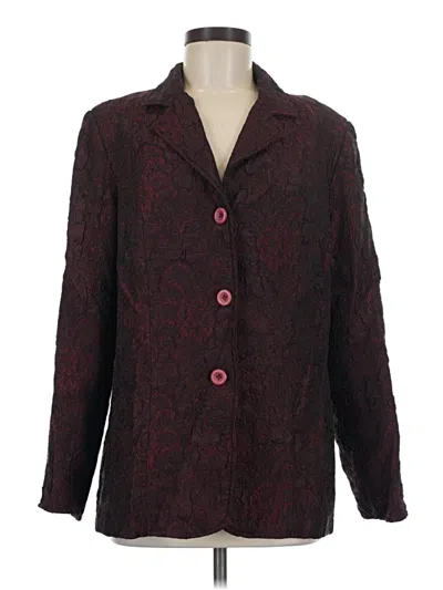 Pre-owned Coldwater Creek Blazer Jacket In Burgundy