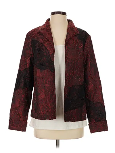 Pre-owned Coldwater Creek Blazer Jacket In Burgundy