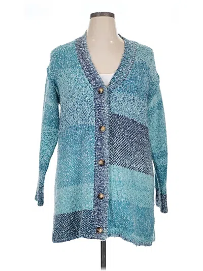 Pre-owned Coldwater Creek Cardigan Sweater In Blue