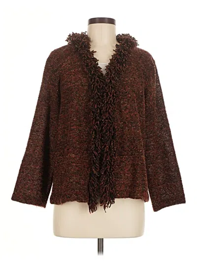 Pre-owned Coldwater Creek Cardigan Sweater In Brown