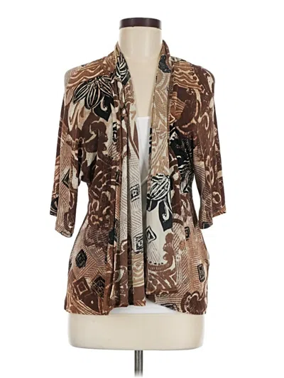 Pre-owned Coldwater Creek Cardigan Sweater In Brown