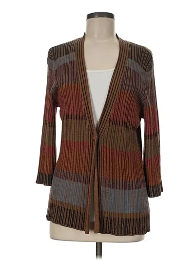 Pre-owned Coldwater Creek Cardigan Sweater In Brown