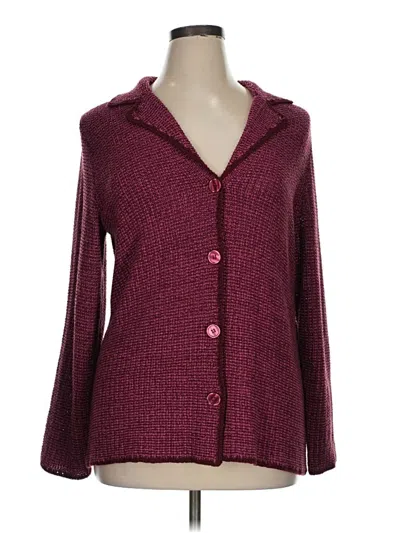 Pre-owned Coldwater Creek Cardigan Sweater In Burgundy