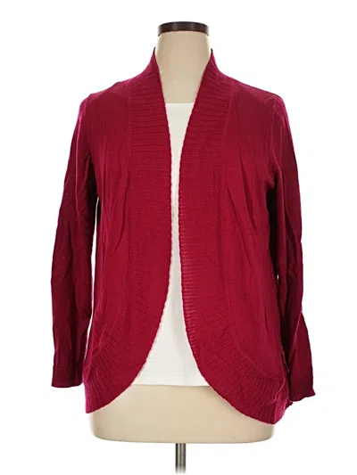 Pre-owned Coldwater Creek Cardigan Sweater In Burgundy