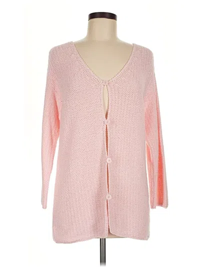 Pre-owned Coldwater Creek Cardigan Sweater In Pink