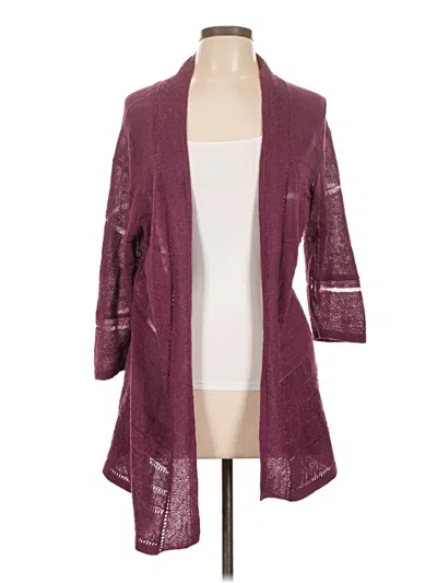Pre-owned Coldwater Creek Cardigan Sweater In Purple