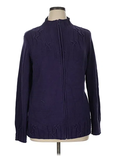 Pre-owned Coldwater Creek Cardigan Sweater In Purple