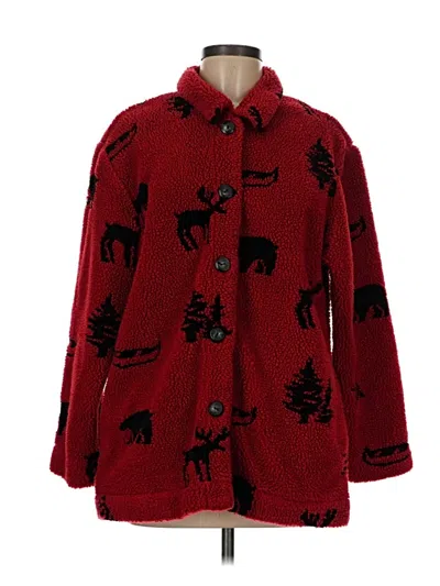 Pre-owned Coldwater Creek Cardigan Sweater In Red
