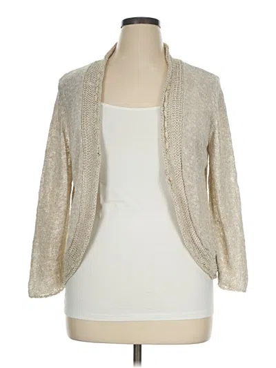 Pre-owned Coldwater Creek Cardigan Sweater In Tan