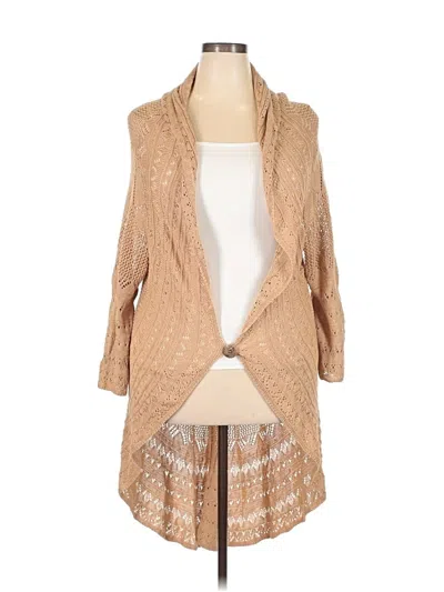 Pre-owned Coldwater Creek Cardigan Sweater In Tan