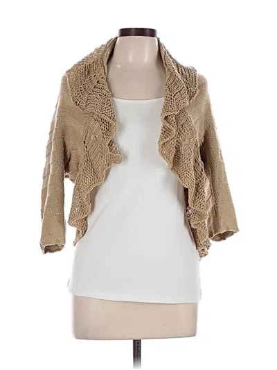 Pre-owned Coldwater Creek Cardigan Sweater In Tan