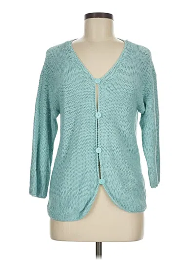Pre-owned Coldwater Creek Cardigan Sweater In Teal