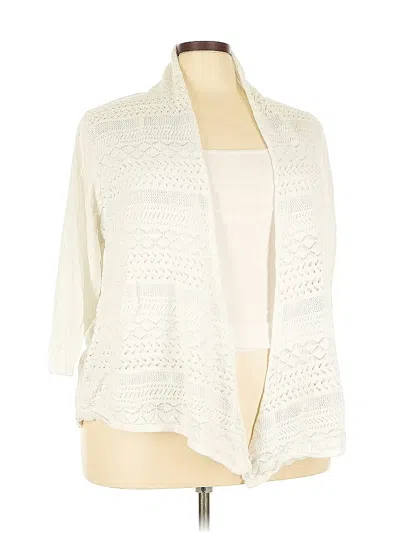 Pre-owned Coldwater Creek Cardigan Sweater In White