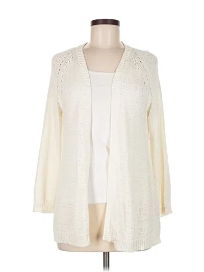 Pre-owned Coldwater Creek Cardigan Sweater In White