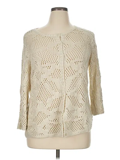 Pre-owned Coldwater Creek Cardigan Sweater In White