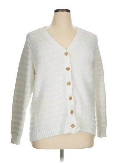 Pre-owned Coldwater Creek Cardigan Sweater In White