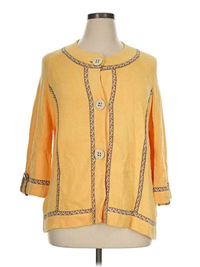 Pre-owned Coldwater Creek Cardigan Sweater In Yellow