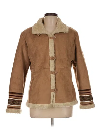 Pre-owned Coldwater Creek Faux Fur Jacket In Brown