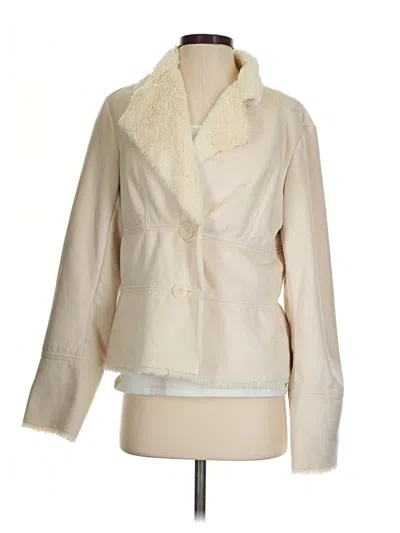Pre-owned Coldwater Creek Faux Fur Jacket In Ivory