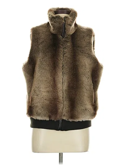 Pre-owned Coldwater Creek Faux Fur Vest In Brown