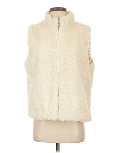 Pre-owned Coldwater Creek Faux Fur Vest In Ivory