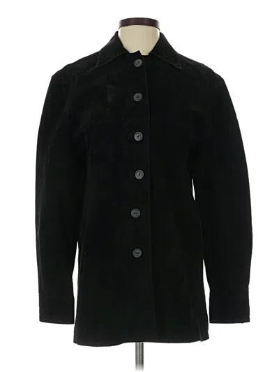 Pre-owned Coldwater Creek Leather Jacket In Black