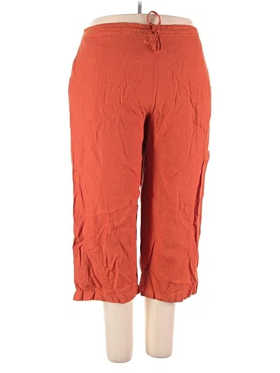 Pre-owned Coldwater Creek Linen Pants In Orange