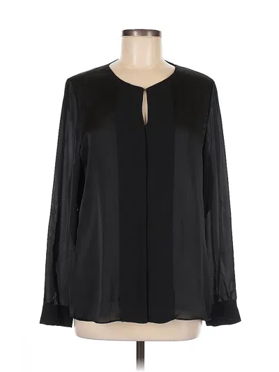 Pre-owned Coldwater Creek Long Sleeve Blouse In Black