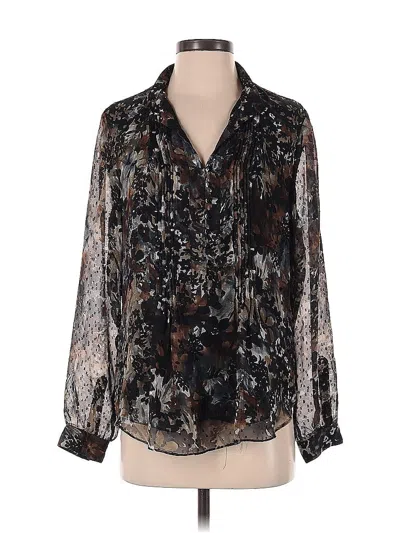 Pre-owned Coldwater Creek Long Sleeve Blouse In Black