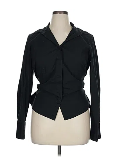 Pre-owned Coldwater Creek Long Sleeve Blouse In Black