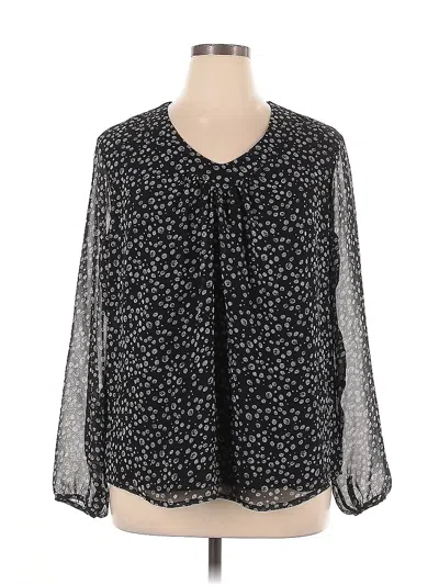 Pre-owned Coldwater Creek Long Sleeve Blouse In Black