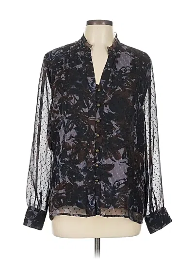 Pre-owned Coldwater Creek Long Sleeve Blouse In Black