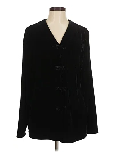 Pre-owned Coldwater Creek Long Sleeve Blouse In Black