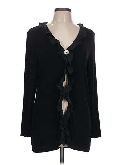 Pre-owned Coldwater Creek Long Sleeve Blouse In Black