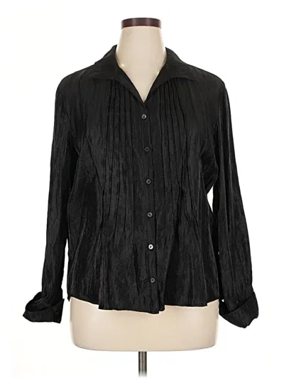 Pre-owned Coldwater Creek Long Sleeve Blouse In Black