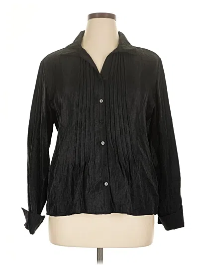 Pre-owned Coldwater Creek Long Sleeve Blouse In Black