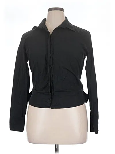 Pre-owned Coldwater Creek Long Sleeve Blouse In Black