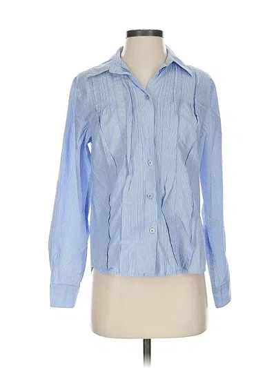 Pre-owned Coldwater Creek Long Sleeve Blouse In Blue