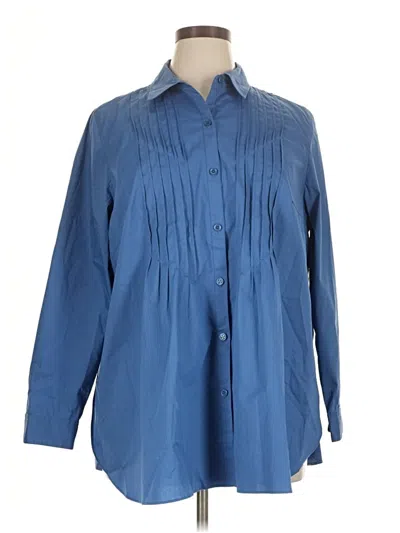 Pre-owned Coldwater Creek Long Sleeve Blouse In Blue