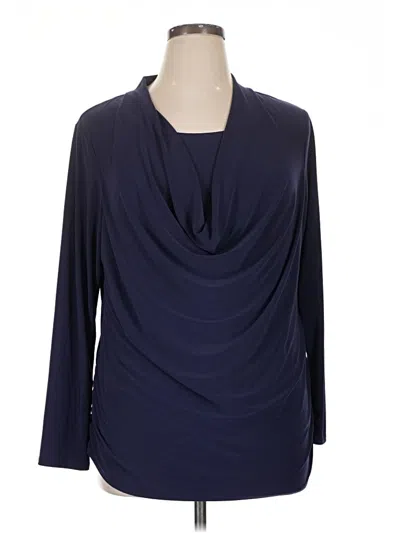 Pre-owned Coldwater Creek Long Sleeve Blouse In Blue