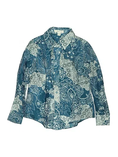 Pre-owned Coldwater Creek Long Sleeve Blouse In Blue