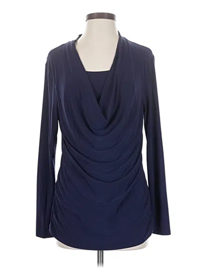 Pre-owned Coldwater Creek Long Sleeve Blouse In Blue