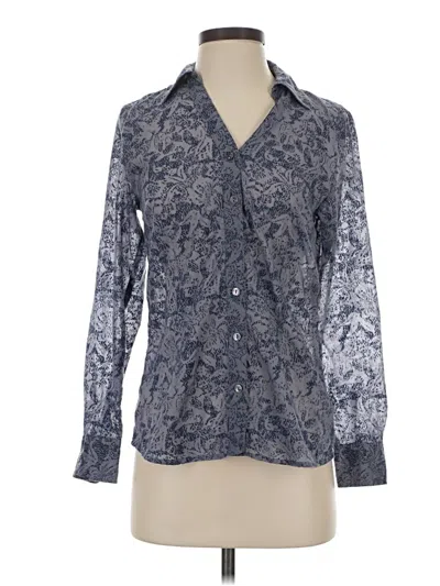 Pre-owned Coldwater Creek Long Sleeve Blouse In Blue