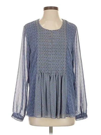 Pre-owned Coldwater Creek Long Sleeve Blouse In Blue