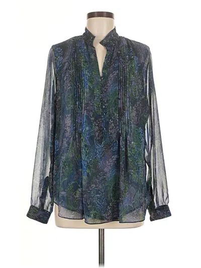 Pre-owned Coldwater Creek Long Sleeve Blouse In Blue