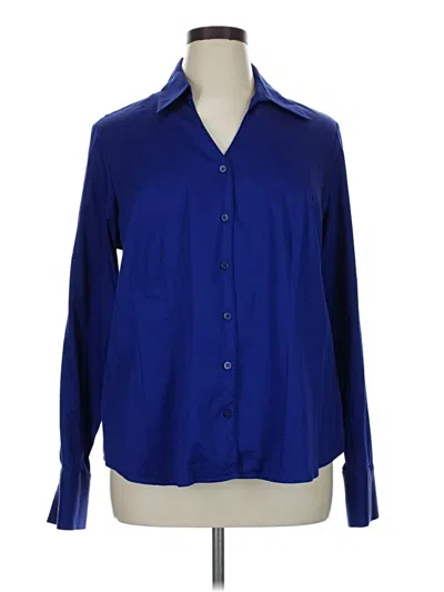 Pre-owned Coldwater Creek Long Sleeve Blouse In Blue