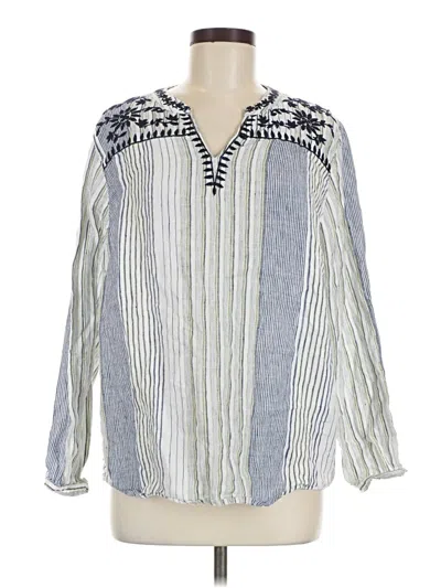 Pre-owned Coldwater Creek Long Sleeve Blouse In Blue