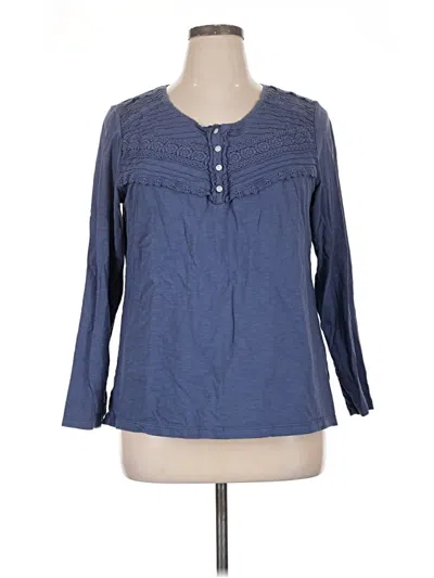 Pre-owned Coldwater Creek Long Sleeve Blouse In Blue