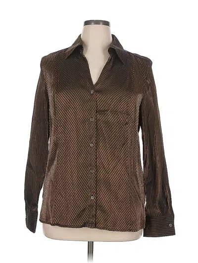 Pre-owned Coldwater Creek Long Sleeve Blouse In Brown