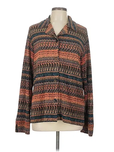 Pre-owned Coldwater Creek Long Sleeve Blouse In Brown